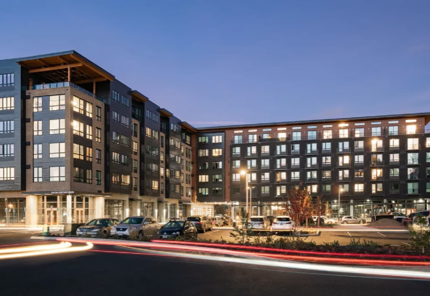 Hixon Building at dusk in Bend, Oregon
